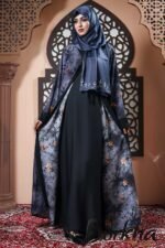 Premium Floral Printed Koti Borka with Stone Work | Irani Borka Bazar