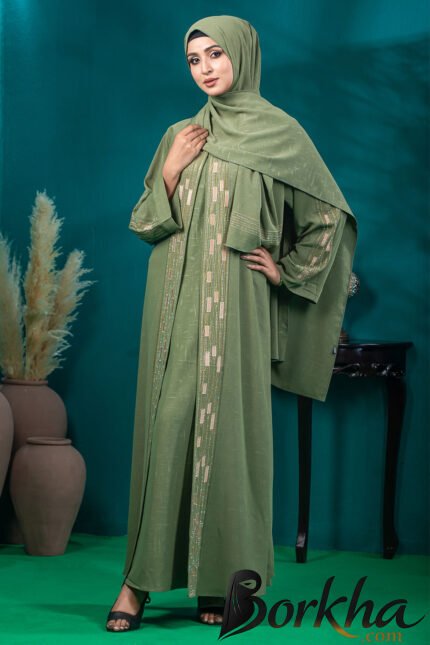 Premium Koti Borka with Embroidery & Stone Work | Irani Borka Bazar