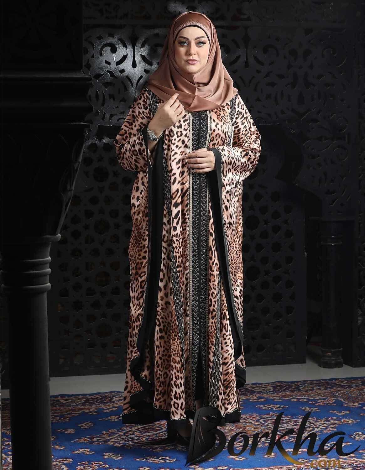 Printed Abaya with Stone Work | Irani Borka Bazar Printed Abaya with Stone Work | Irani Borka Bazar