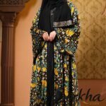 Printed Borka Design with Lace & Stone Work | Irani Borka Bazar
