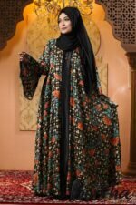 Printed Borka Design with Lace & Stone Work | Irani Borka Bazar