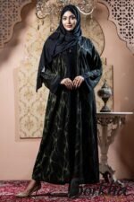 Printed Borka Design with Lace & Stone Work | Irani Borka Bazar