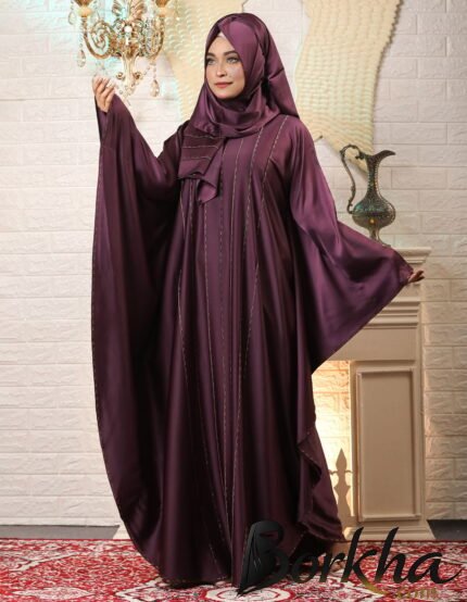 Purple Color Abaya with Stone Work | Irani Borka Bazar