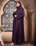 Purple Color Borka Design with Lace & Stone Work | Irani Borka Bazar