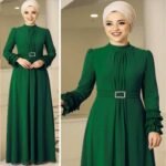Turkish Fashionable Stone Waist Belt Borkha Dubai Charry Battle Green Color image