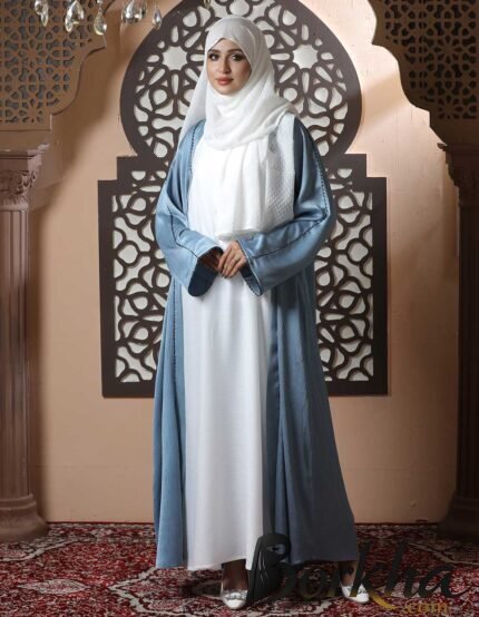 Sky Blue Koti Borka with Stone Work | Irani Borka Bazar