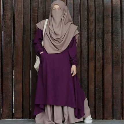 Irani queen Stylish abaya, (hijab, niqab ,Skirt & Burkha) Borkha Dubai Charry Purple image